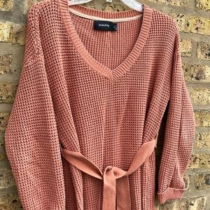 Long Salmon Colored Sweater!!